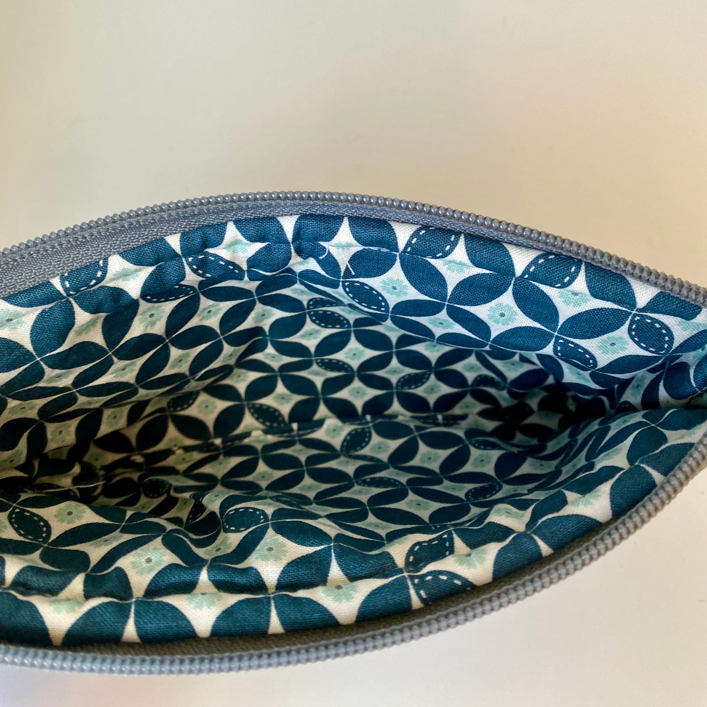 Navy Flower Wristlet