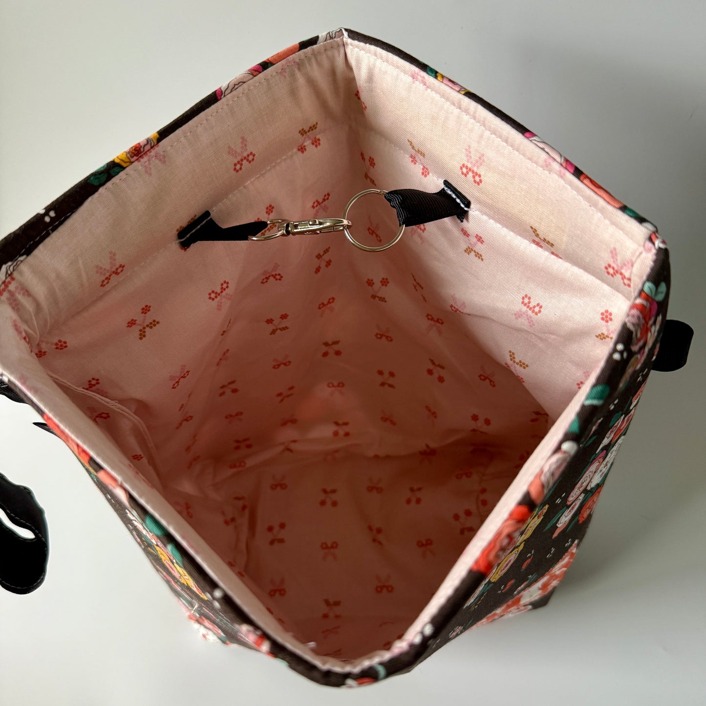 Project Bag Brown Flower