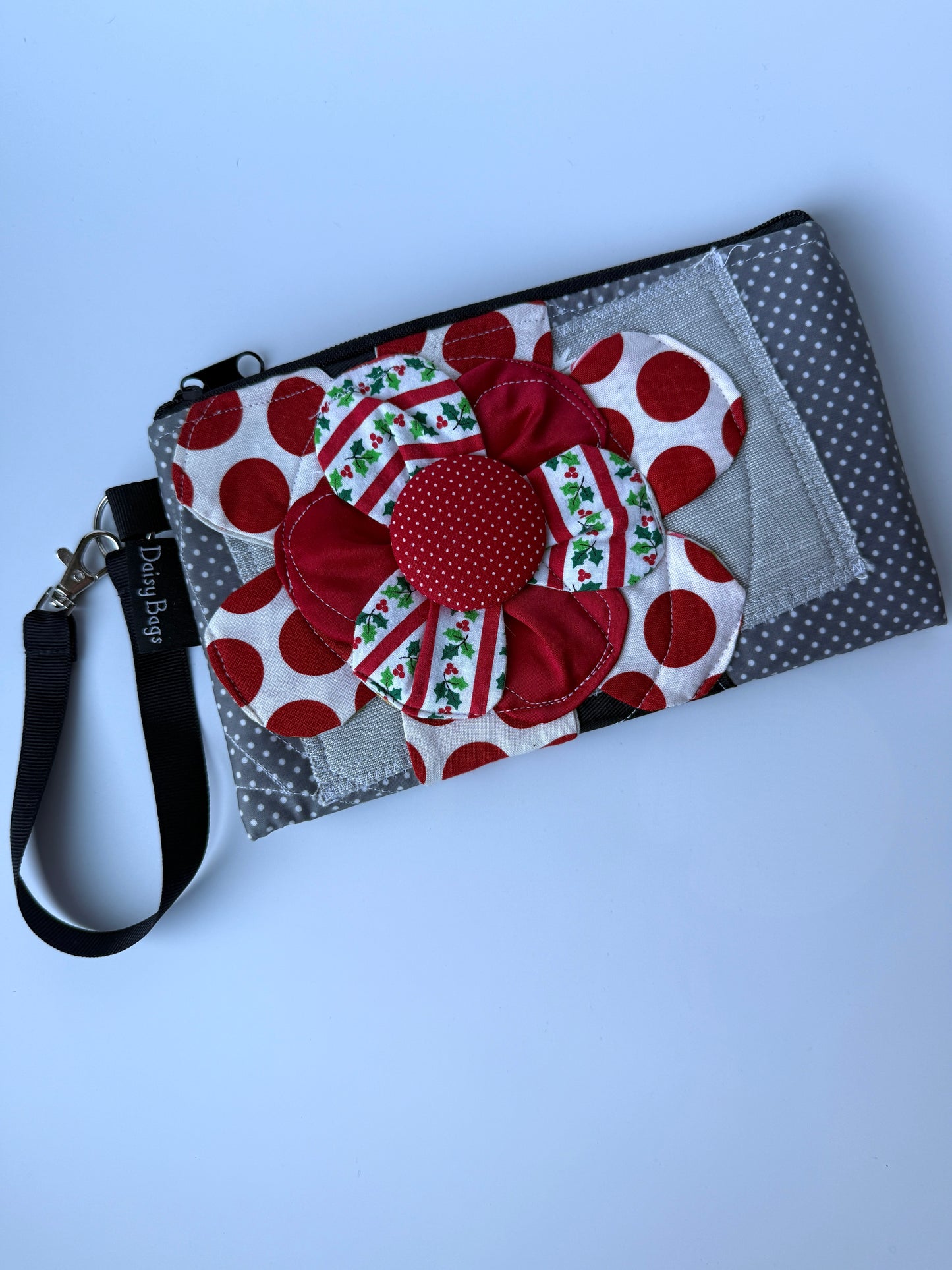 Red Flower Wristlet