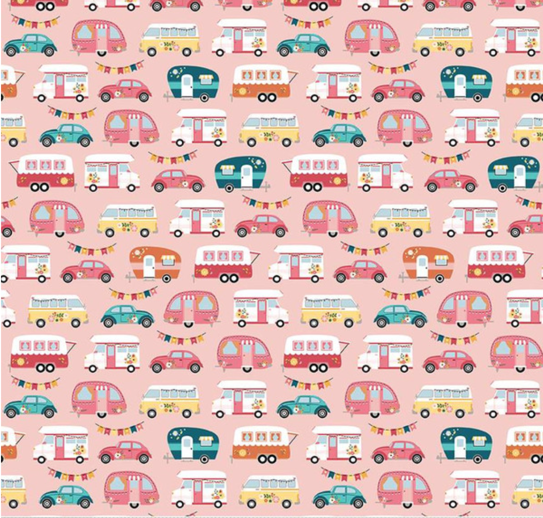 Car Trashie/Tissue Holder Pink Camper