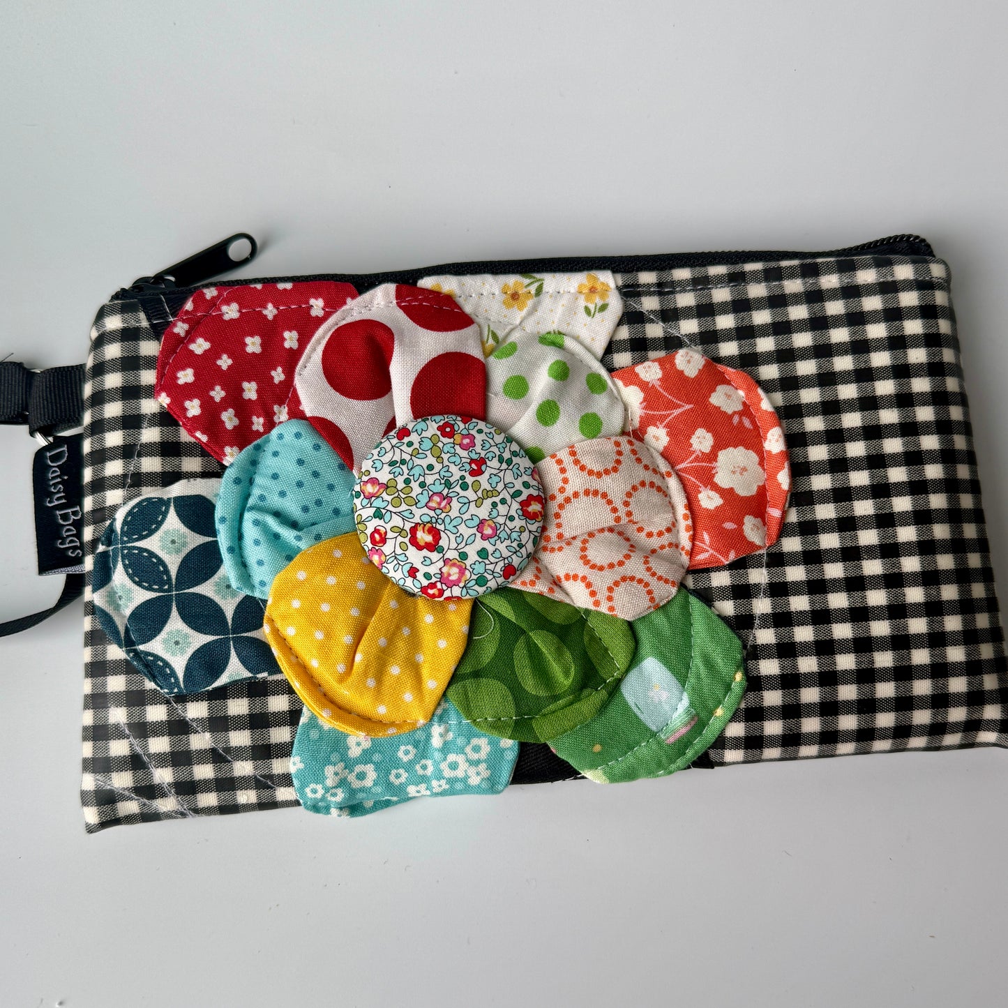 Wristlet OOAK Gingham Flower
