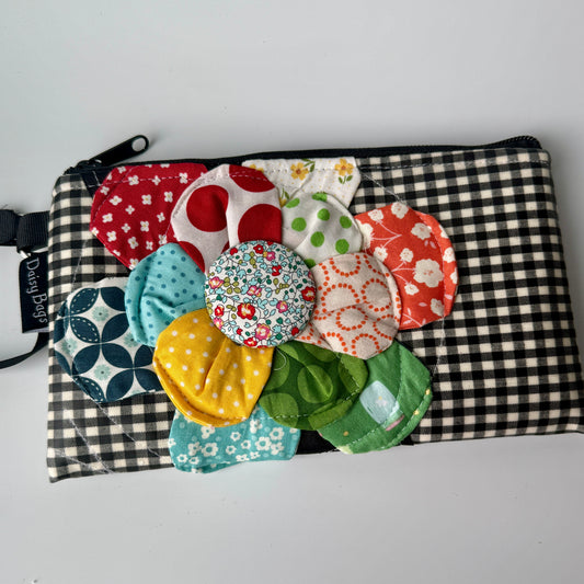 Wristlet OOAK Gingham Flower