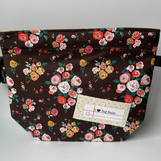 Project Bag Brown Flower