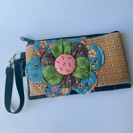 Wristlet Sunflower Dot Patch