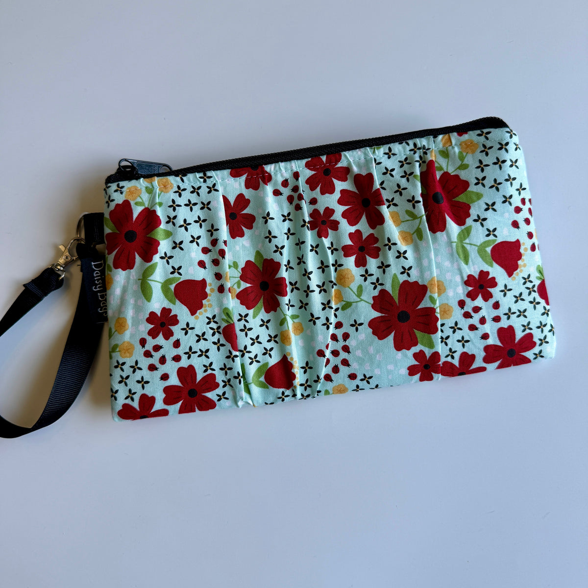 Wristlet Gathered Red Flower