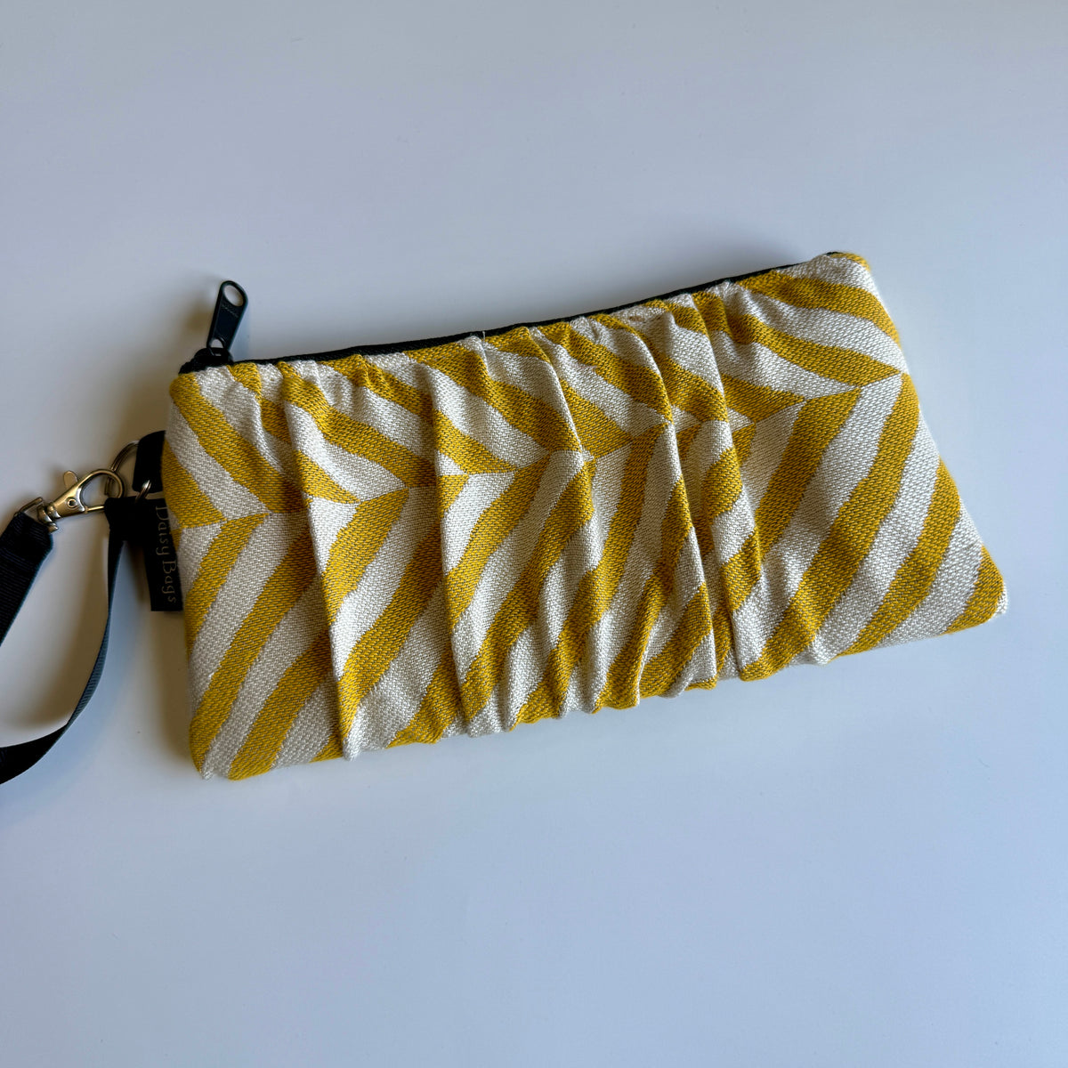 Wristlet Gathered Yellow Upholstery
