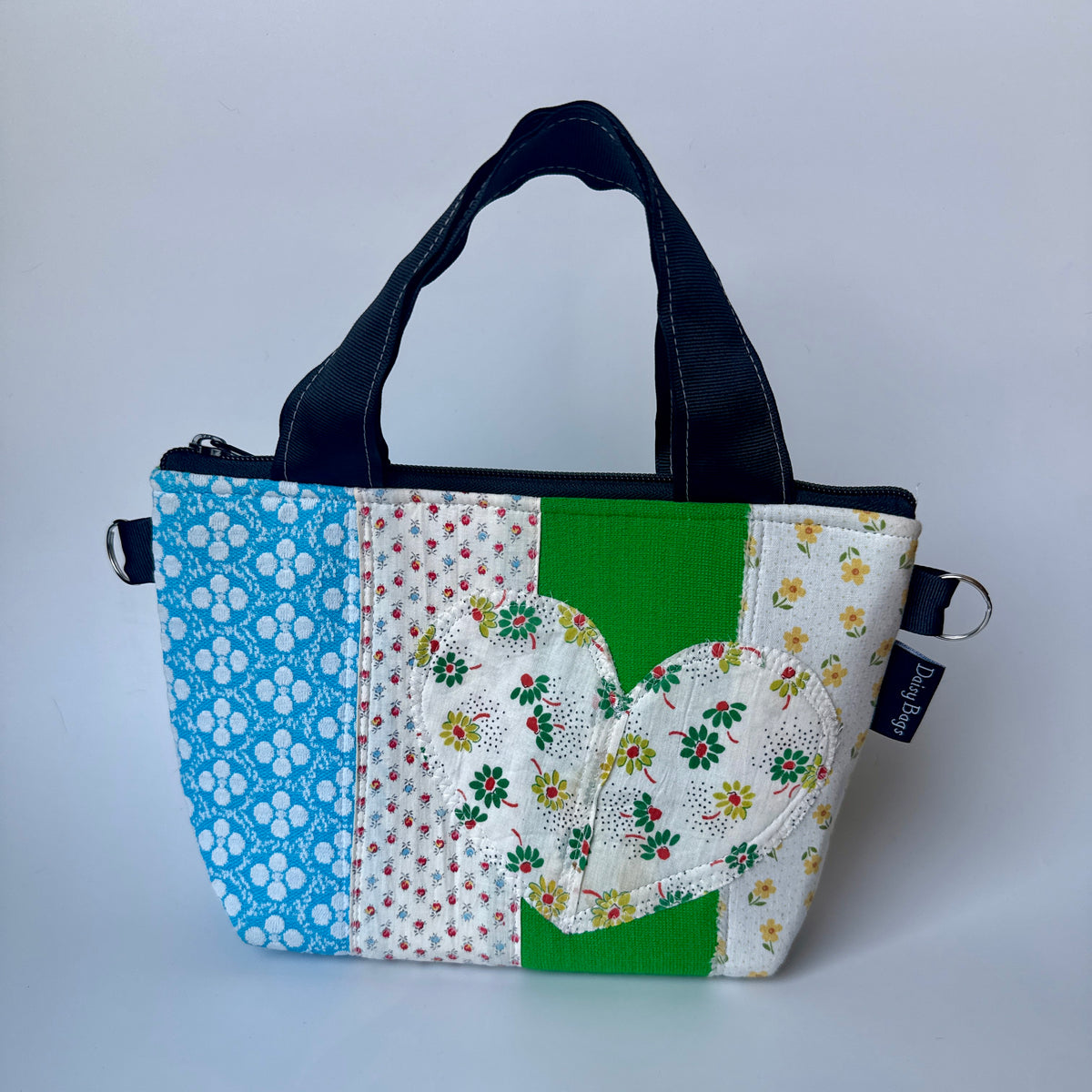 Squatty Green Patchwork Heart