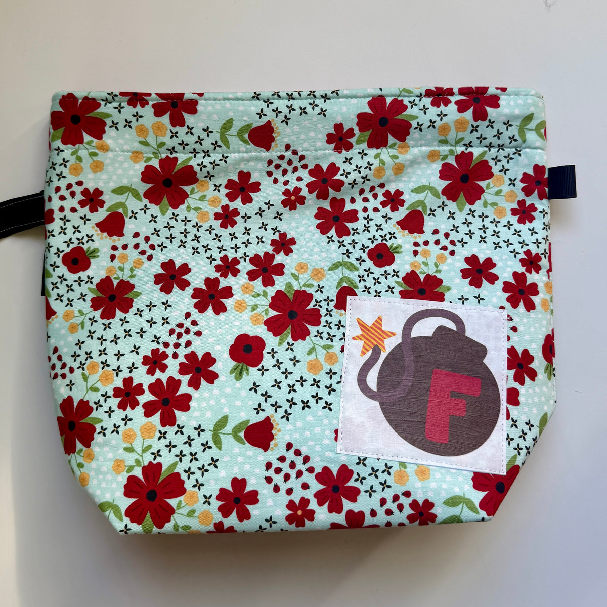 Quote Patch Project Bag: Red Flower