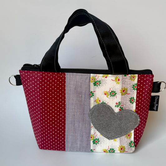 Squatty Red Patchwork Heart