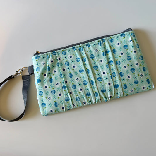 Tiny Blue Flower Gathered Wristlet
