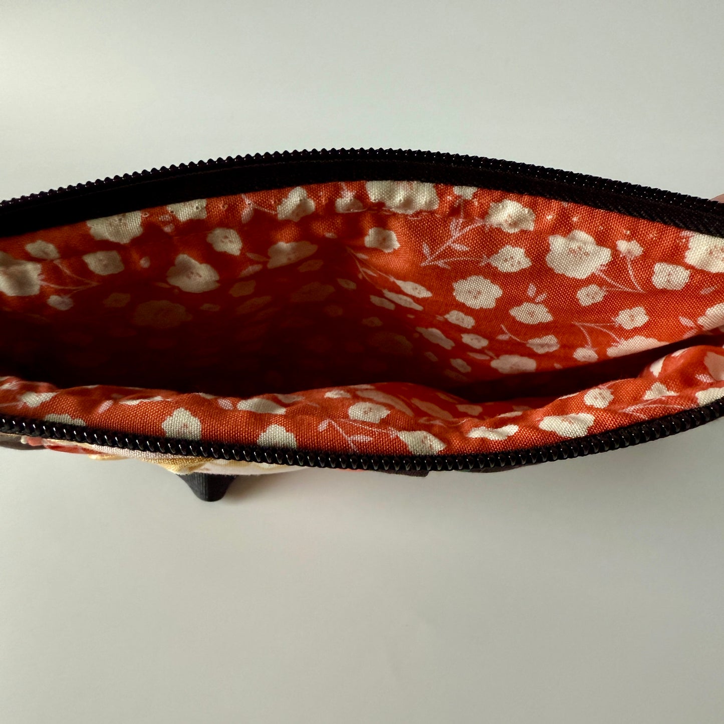 Brown Flower Wristlet