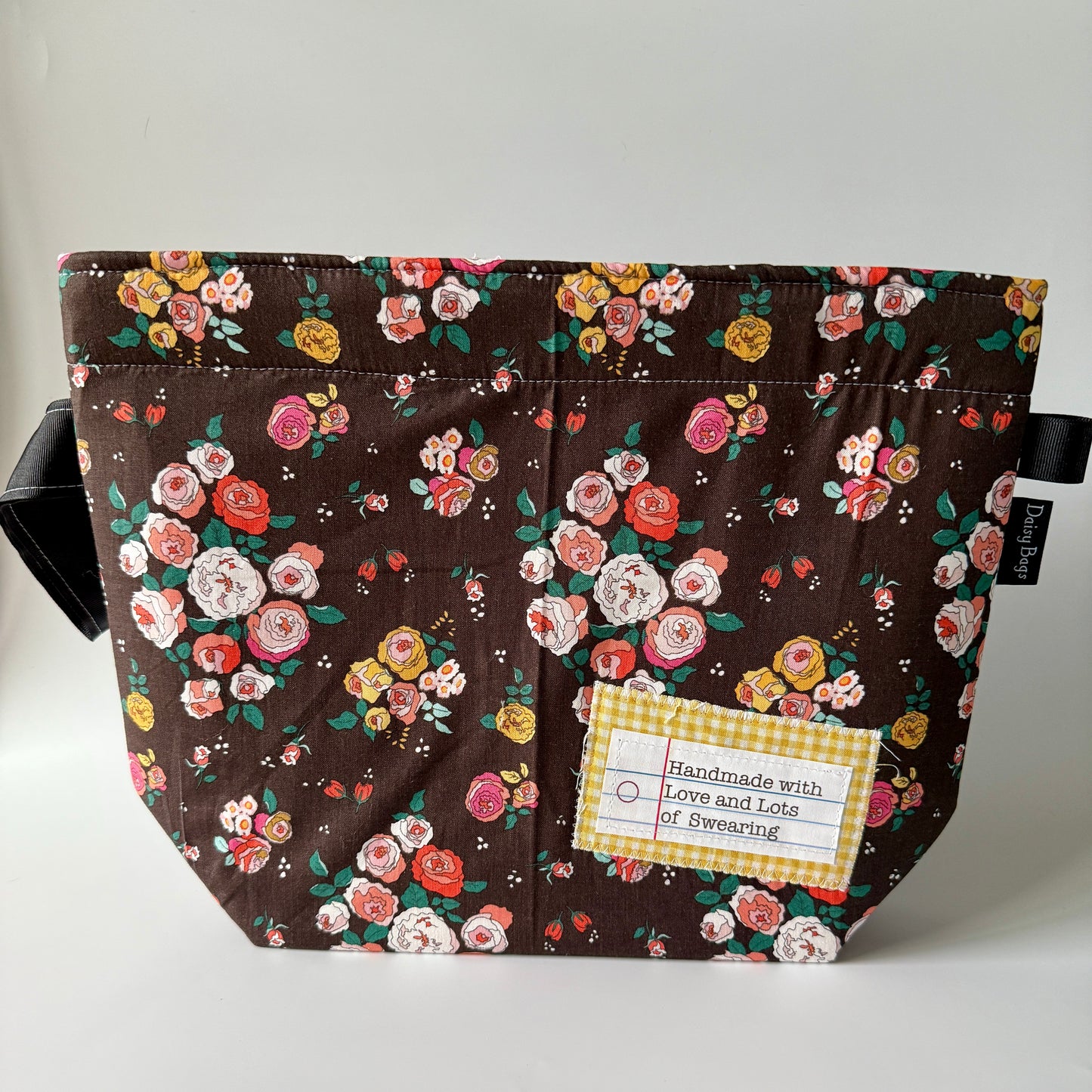 Project Bag Brown Flower