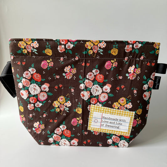 Project Bag Brown Flower