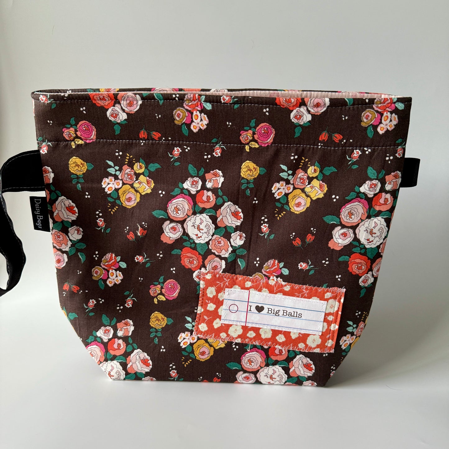 Project Bag Brown Flower