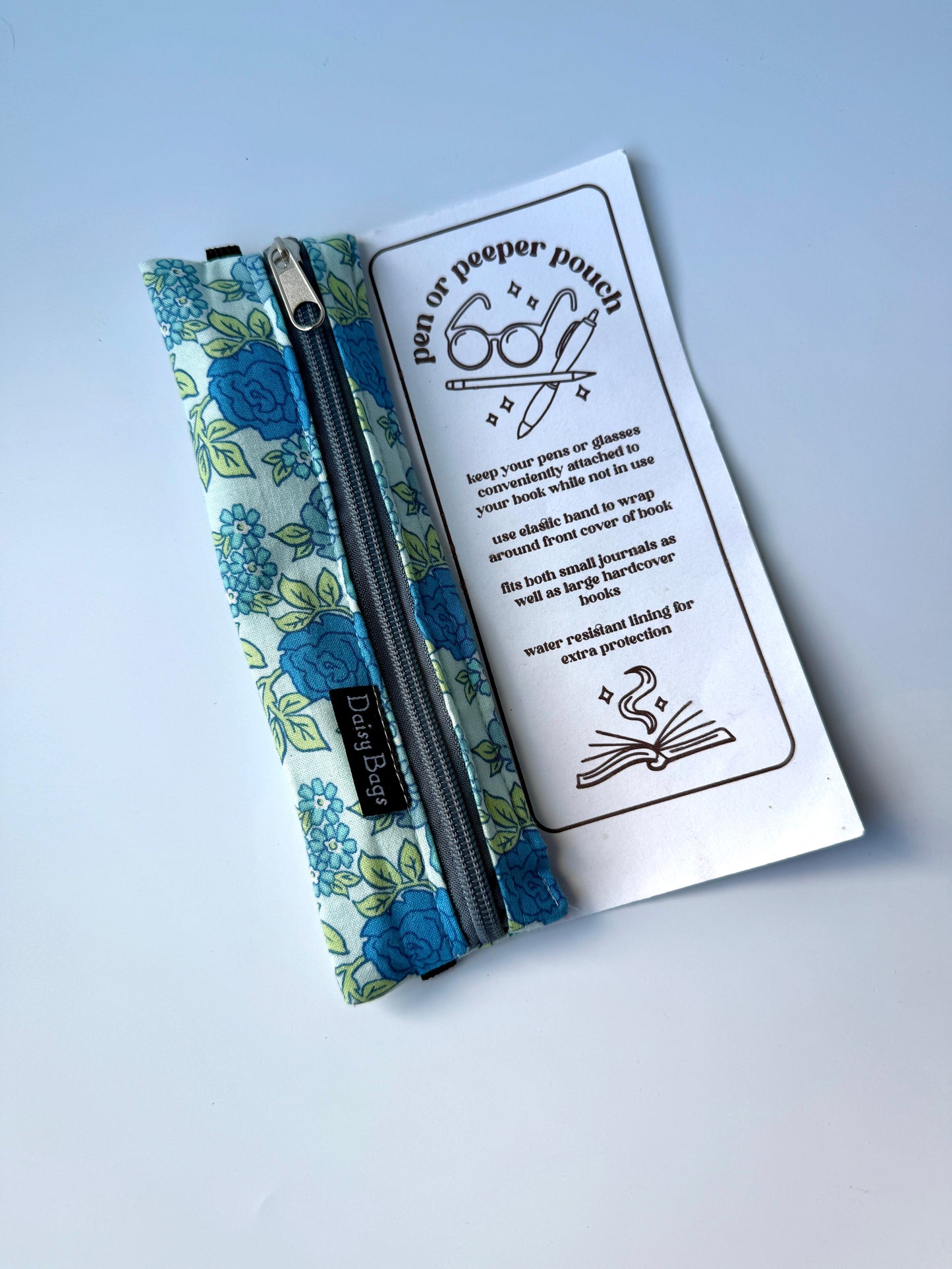 Pen or Peeper Pouch Blue Flower