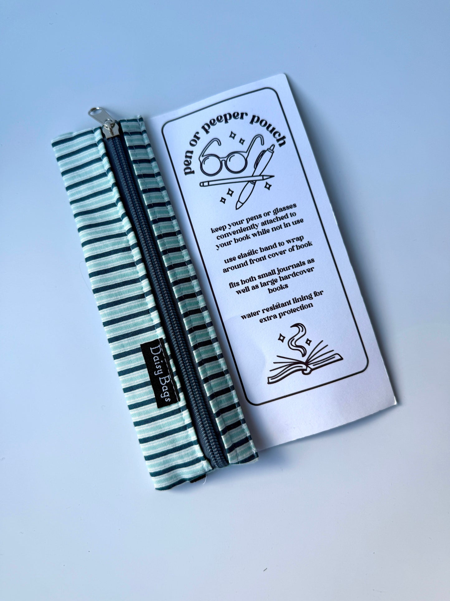 Pen or Peeper Pouch Blue Stripe