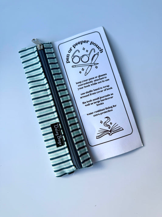 Pen or Peeper Pouch Blue Stripe