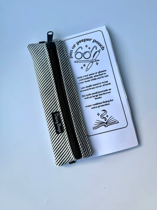 Pen or Peeper Pouch Black/white tapestry