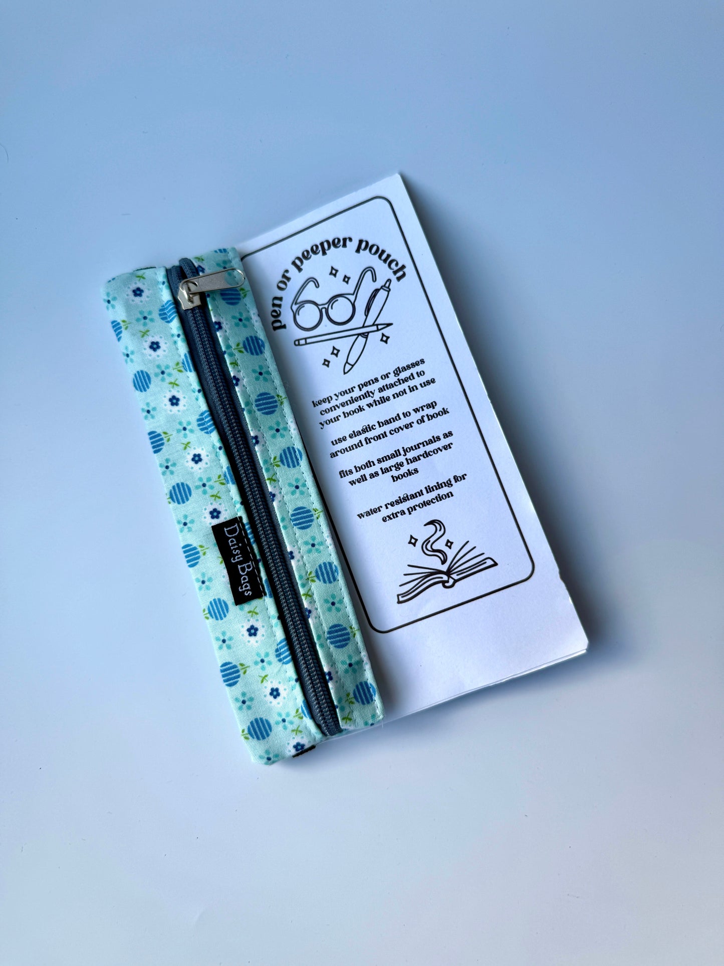 Pen or Peeper Pouch Blue Tiny Flower