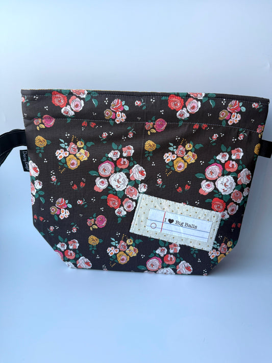 Project Bag Brown Flower