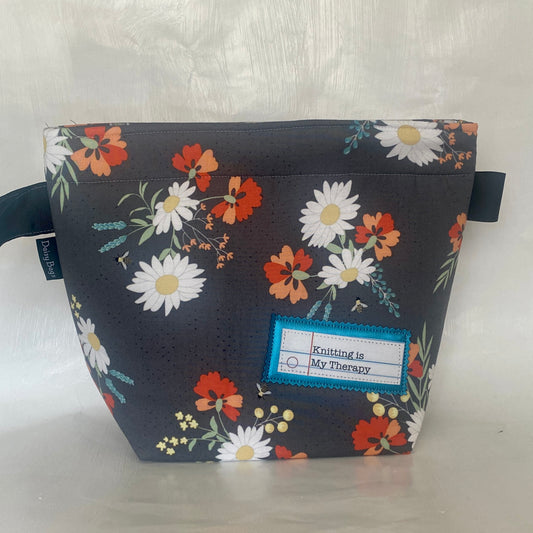 Project Bag Gray Flower